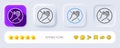 Dont touch line icon. Hand warning sign. Neumorphic buttons. Vector