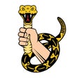 Holding snake design illustration Royalty Free Stock Photo