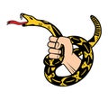 Holding snake design illustration Royalty Free Stock Photo