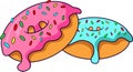 vector graphic illustration of donuts with delicious glaze and sprinkle Royalty Free Stock Photo