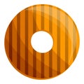 Donut biscuit icon, cartoon style