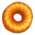 Donut biscuit icon, cartoon style