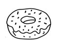 Donut black line drawing