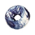 Donut with blue cosmic icing isolated on white Royalty Free Stock Photo