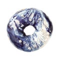 Donut with blue cosmic icing isolated on white Royalty Free Stock Photo