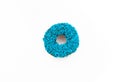 Donut with blue sprinkles isolated on white background Royalty Free Stock Photo