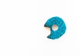 Donut with blue sprinkles isolated on white background Royalty Free Stock Photo