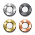 Donut buttons template with metal texture Royalty Free Stock Photo