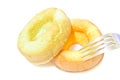 Donut cake orange and Donut cake pandan Royalty Free Stock Photo