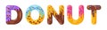 Donut cartoon biscuit bold font style