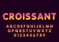 Donut cartoon croissant biscuit bold font style