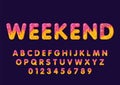 Donut cartoon weekend biscuit bold font style