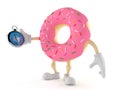 Donut character holding compass