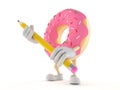 Donut character holding pencil
