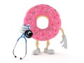 Donut character holding stethoscope