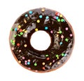 Donut with chocolate glaze. Royalty Free Stock Photo