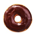 Donut with chocolate glazing isolated Royalty Free Stock Photo