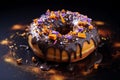 Donut with Chocolate Sauce with Halloween