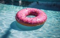 Donut circle pool float. Generate Ai Royalty Free Stock Photo