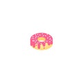 Donut collection. Sweet sugar icing donuts. Royalty Free Stock Photo