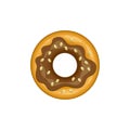 Donut colored cartoon fast food vector icon Royalty Free Stock Photo