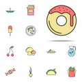 donut colored icon. food icons universal set for web and mobile Royalty Free Stock Photo