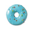 Donut with colorful sprinkles isolated on white background. Top view