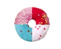 Donut with colorful sprinkles isolated on white background. Top view Royalty Free Stock Photo