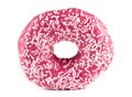 Donut with colorful sprinkles isolated on white background Royalty Free Stock Photo