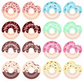 Donut 8 colors. Vector EPS