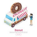 Donut conceptual Isometric Vector Web Banner