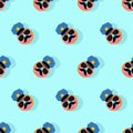 Donut cop pattern seamless. Donut police officer background. vector texture