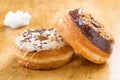 Donut cronut on a wodden table