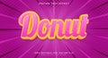 Donut 3d editable text effect Royalty Free Stock Photo