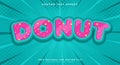 Donut 3d editable text effect Template Royalty Free Stock Photo