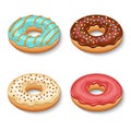 Donut dessert set Royalty Free Stock Photo