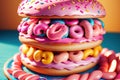 donut donuts pink barbie style illustration generative ai