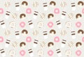 Donut and drink pattern background