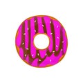 Donut flat cartoon illustration. Isolated on white