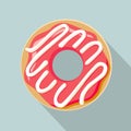 Donut Flat Design Icon with icing