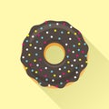 Donut in Glaze Vector Flat Style Icon