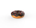 Donut with hearts 3D model Royalty Free Stock Photo