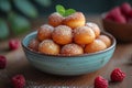 Donut holes covered in vanilla sugar Royalty Free Stock Photo