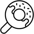 donut, ice Ceram thin line icon