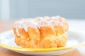 Donut with icing knows in Poland as gniazdko. Royalty Free Stock Photo