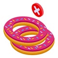 Donut icon isometric vector. Lifestyle disease