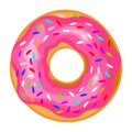 Donut icon, round sweet colorful pastry doughnut Royalty Free Stock Photo