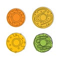 Donut icon set, color outline style Royalty Free Stock Photo