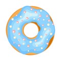 Donut icon, sweet doughnut tasty pastry with frosting