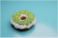 Donut isolated on blue